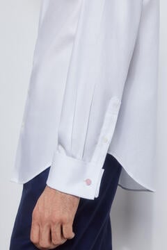 Pedro del Hierro Plain non-iron + stain-resistant cufflink shirt White