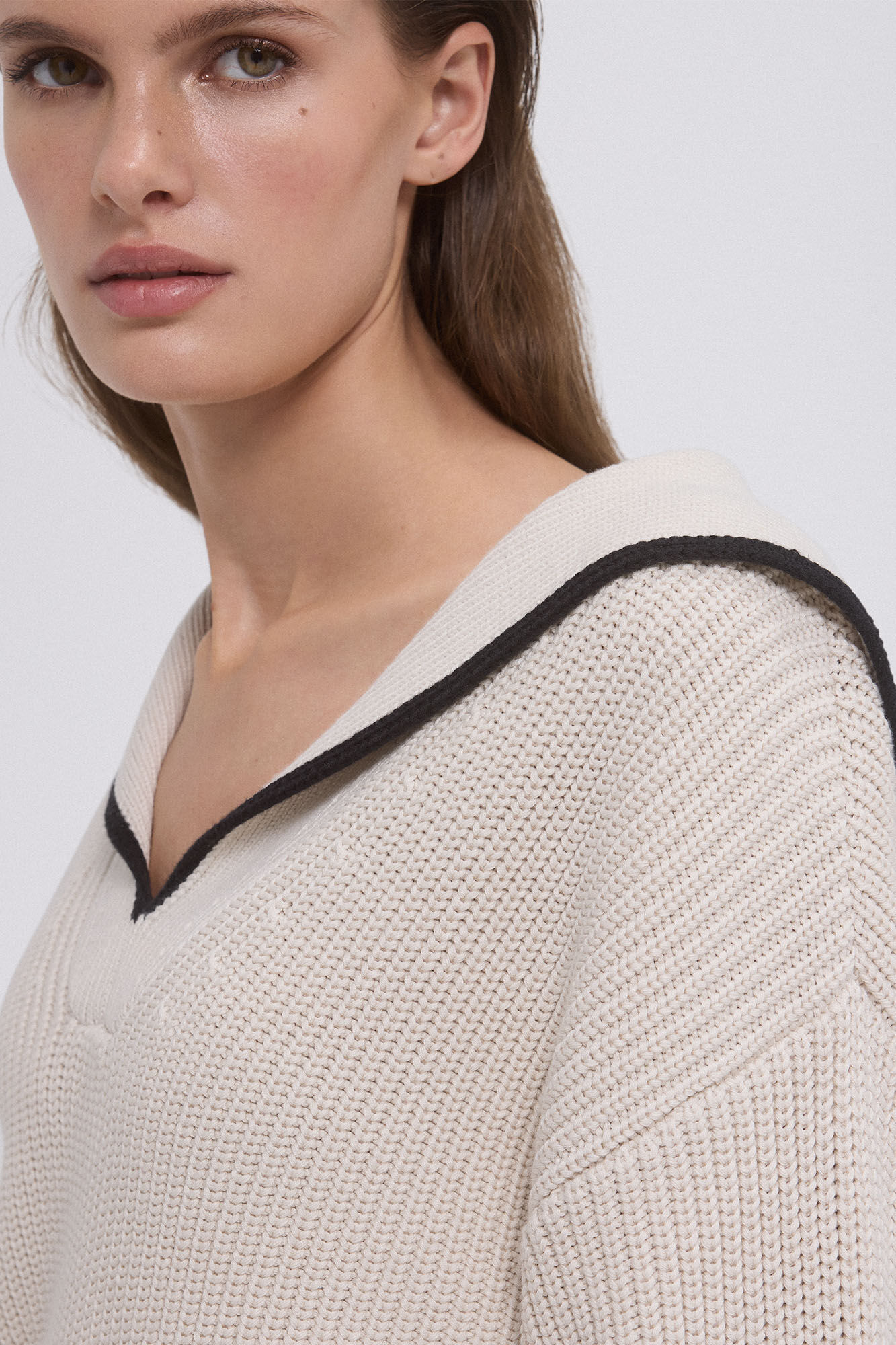 Pedro del Hierro Jersey cuello marinero Beige