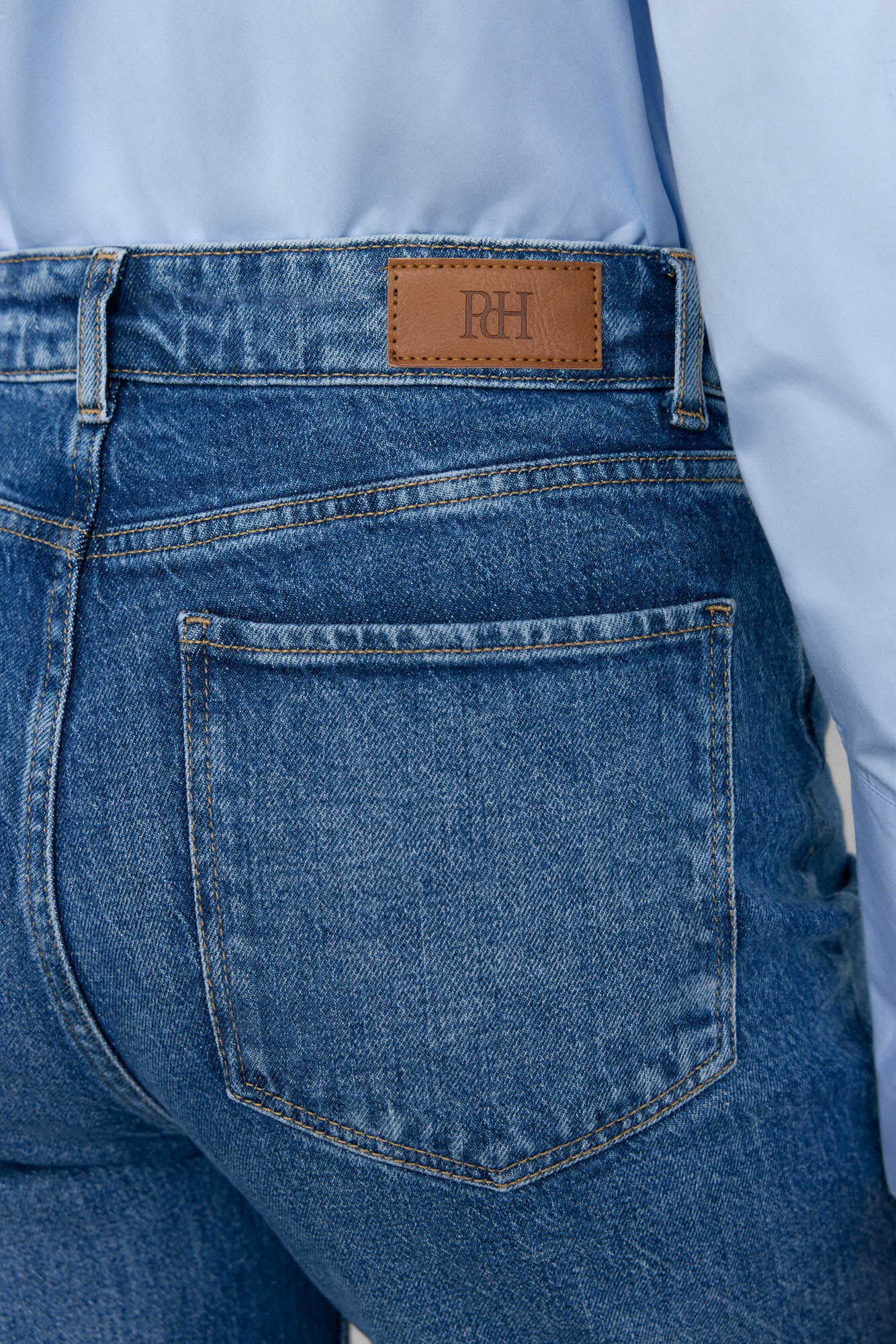 Pedro del Hierro Basic wide-leg jeans Blue