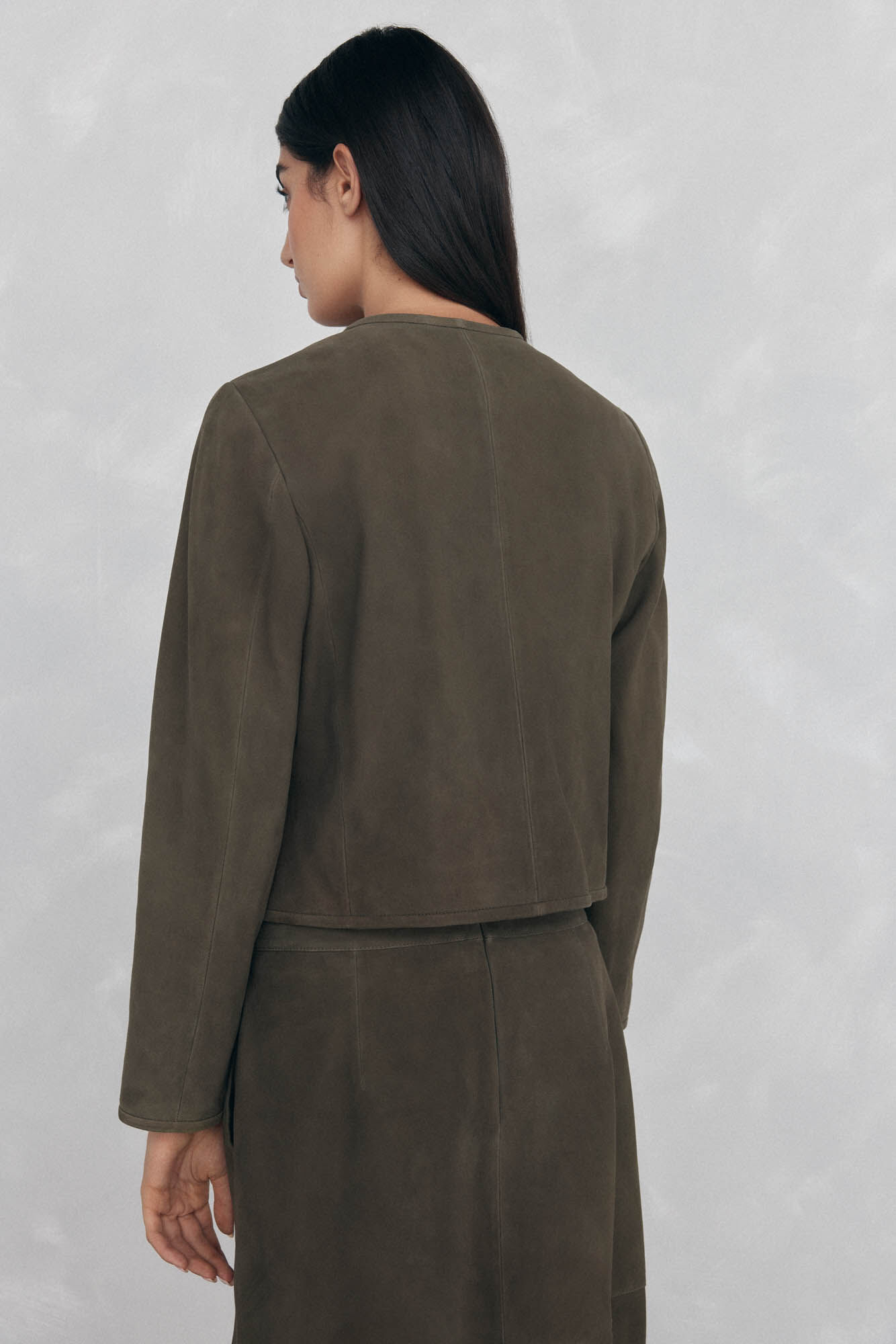 Pedro del Hierro Short suede jacket Green