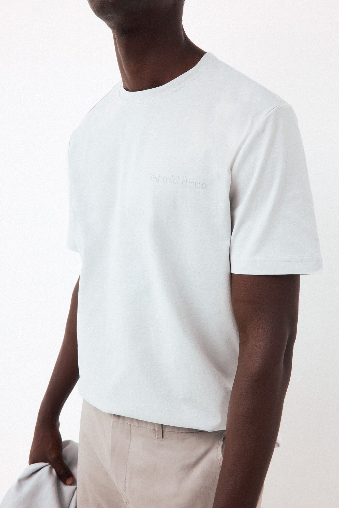 Pedro del Hierro Camiseta logo peque&ntilde;o Gris