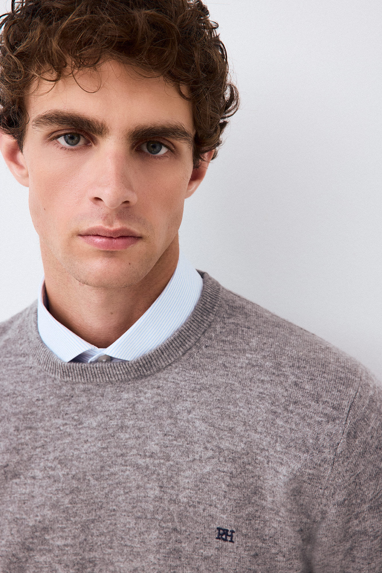 Pedro del Hierro Jersey premium lana merino cashmere Gris