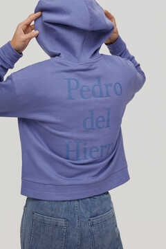 Pedro del Hierro Sudadera capucha grafico Azul