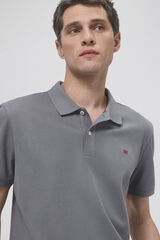 Pedro del Hierro Polo básico slim con logo bordado Gris