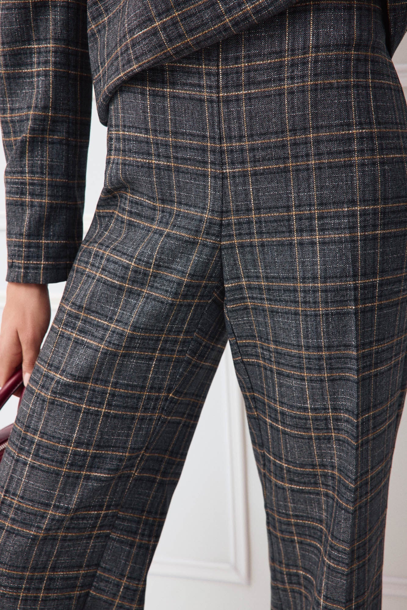 TFP by Tamara Falc&oacute; Plaid flare tailored trousers Blue