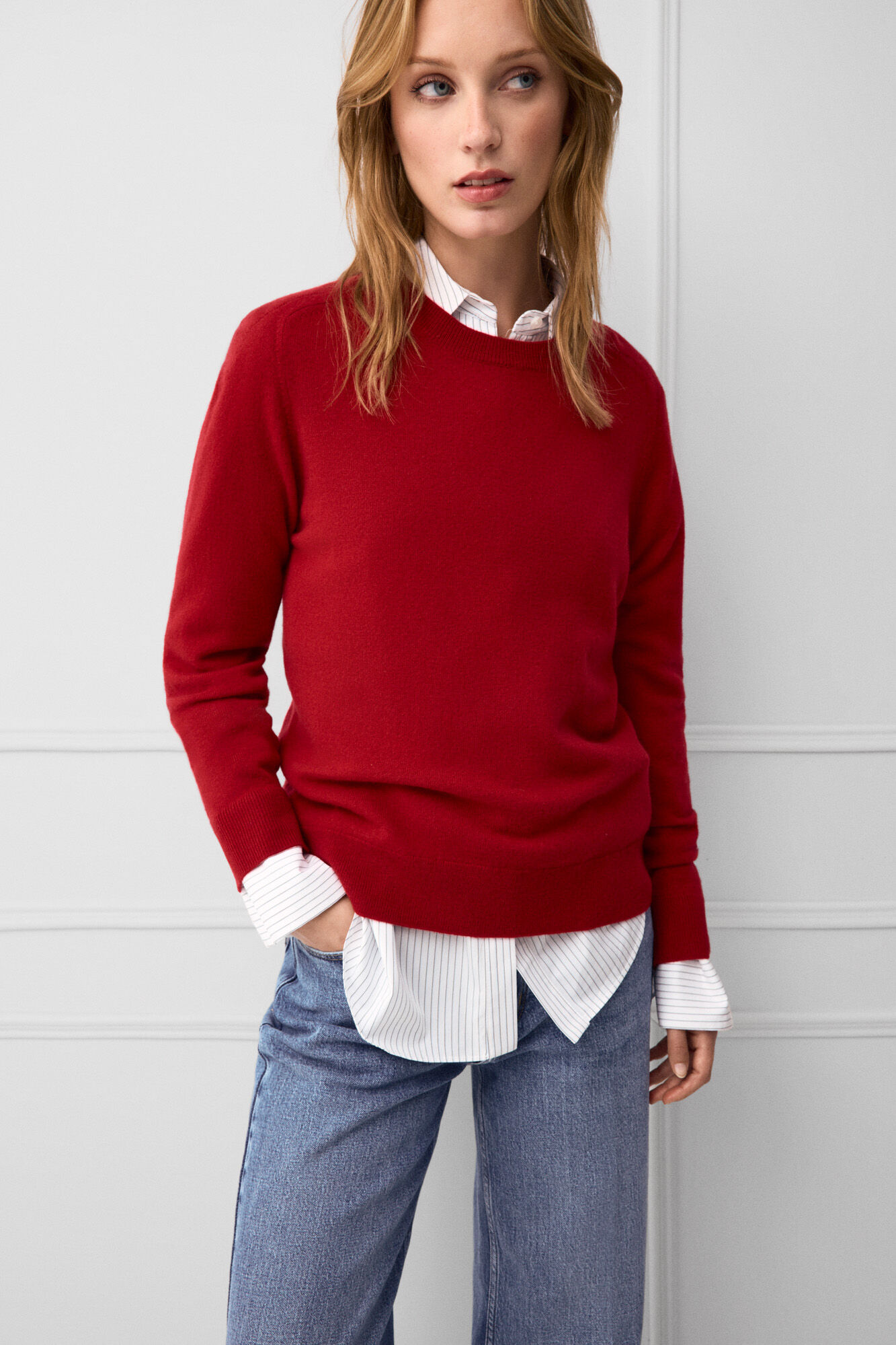 TFP by Tamara Falc&oacute; Camisola b&aacute;sica de l&atilde; com recortes