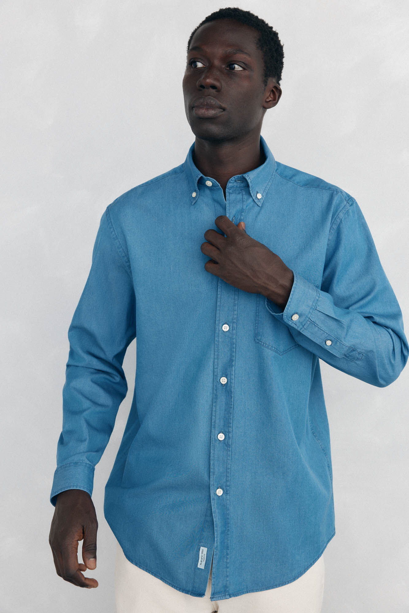 Pedro del Hierro Italian fabric denim shirt Blue