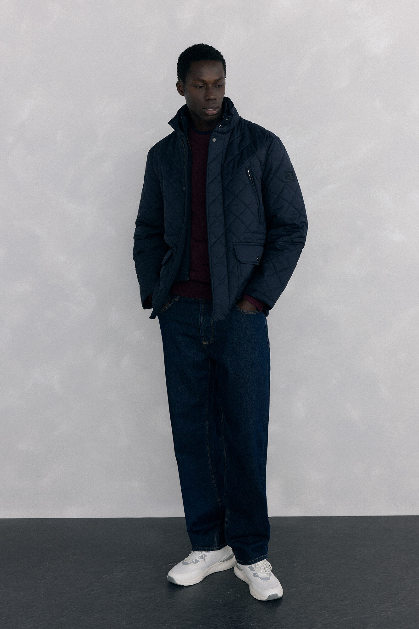 Pedro del Hierro Merino wool and cashmere crew neck sweater Burgundy