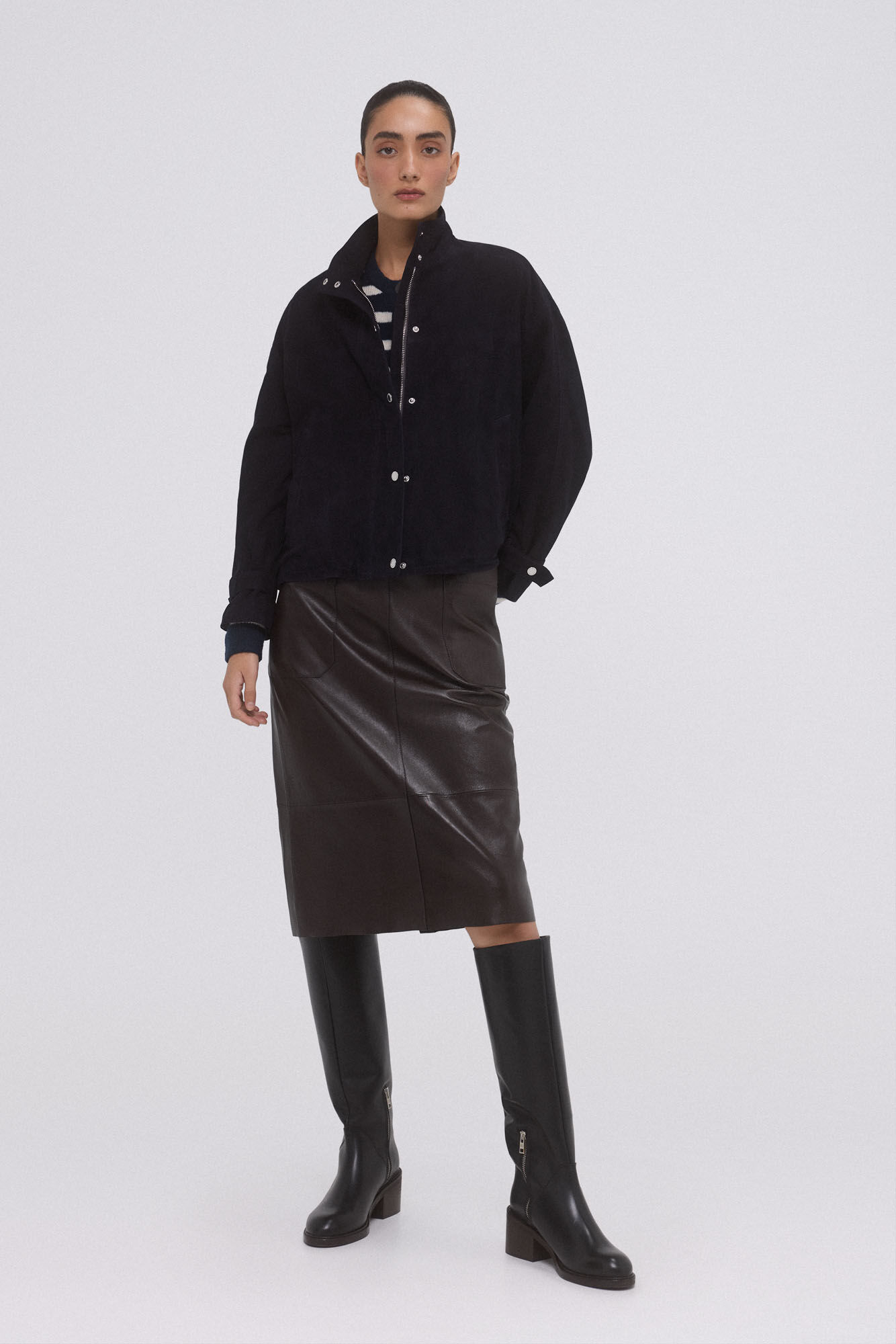 Pedro del Hierro Casaco bomber de camur&ccedil;a azul Azul