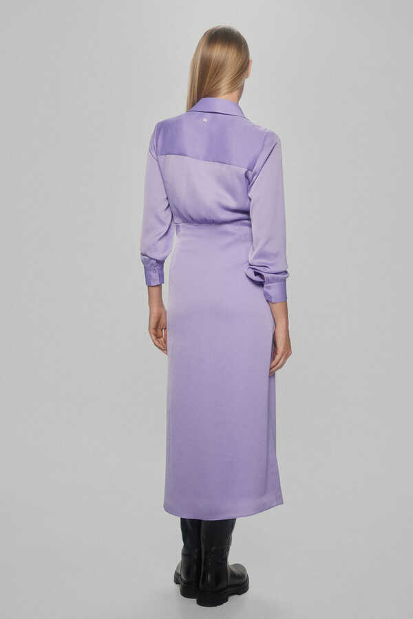 Pedro del Hierro Crossover dress with gathered side Purple