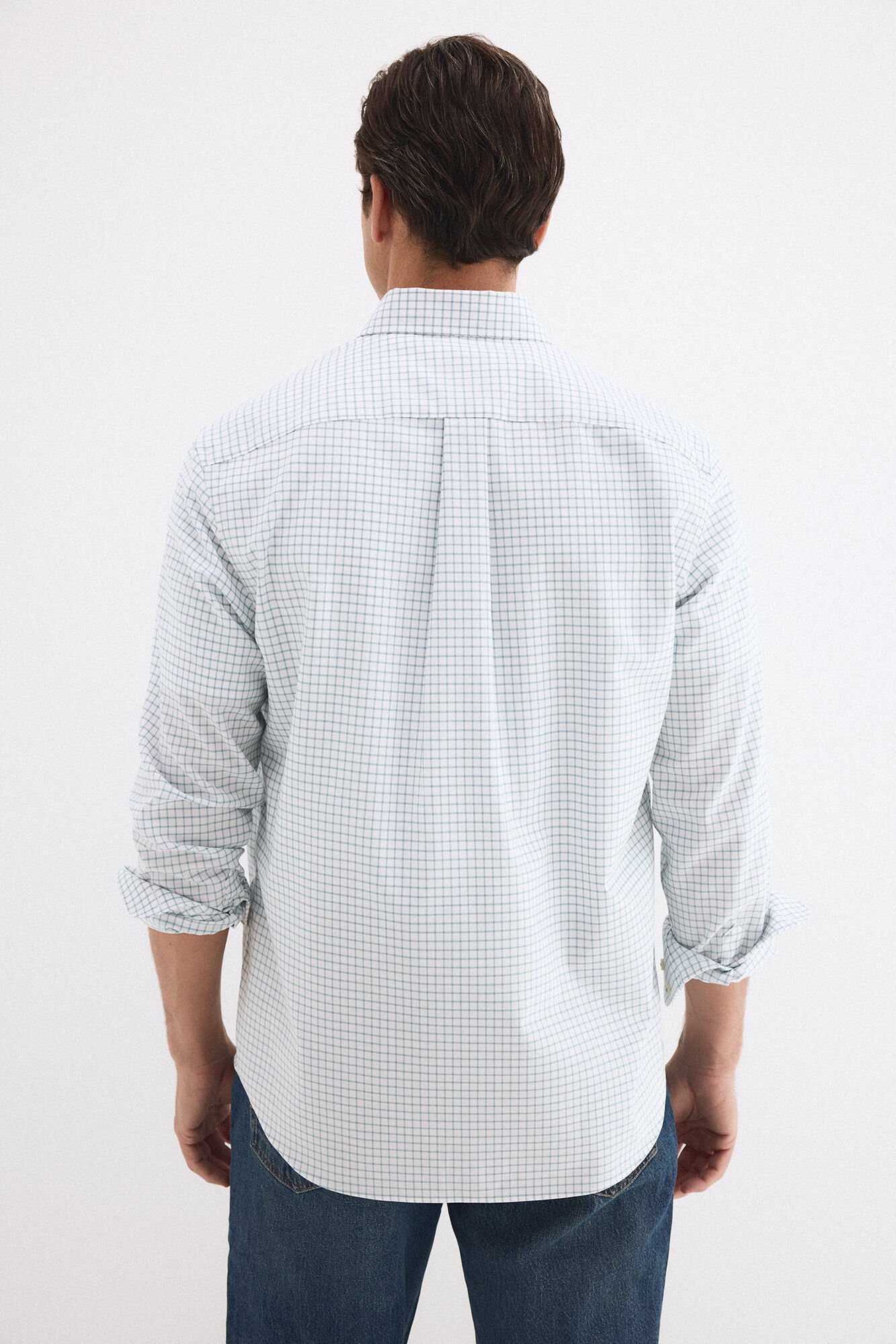 Pedro del Hierro Oxford non-iron plaid shirt Green