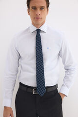 Pedro del Hierro Striped non-iron stain-resistant dress shirt Blue