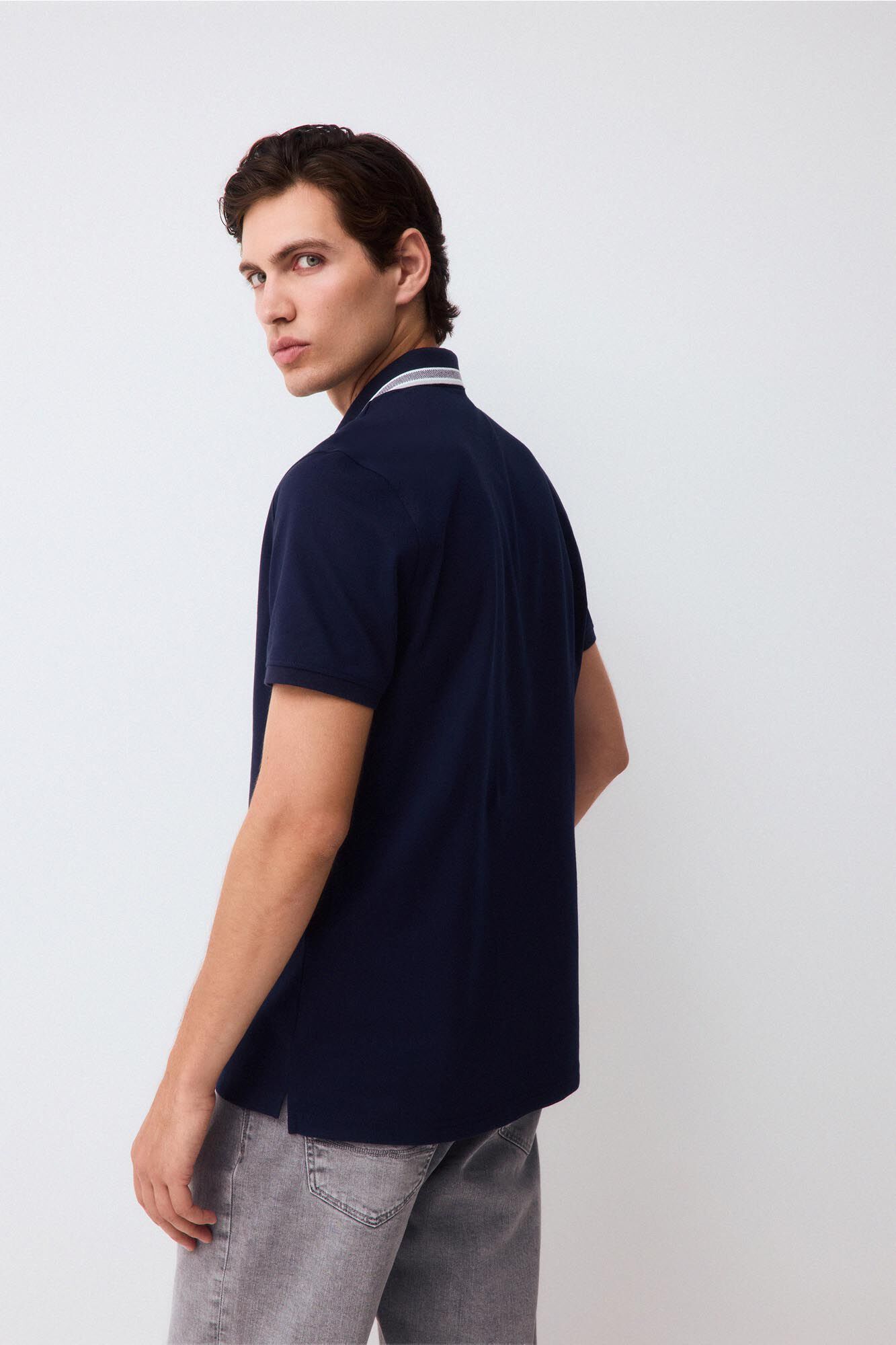 Pedro del Hierro Fancy collared polo shirt Blue