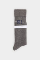 Pedro del Hierro Cotton sock with logo Grey