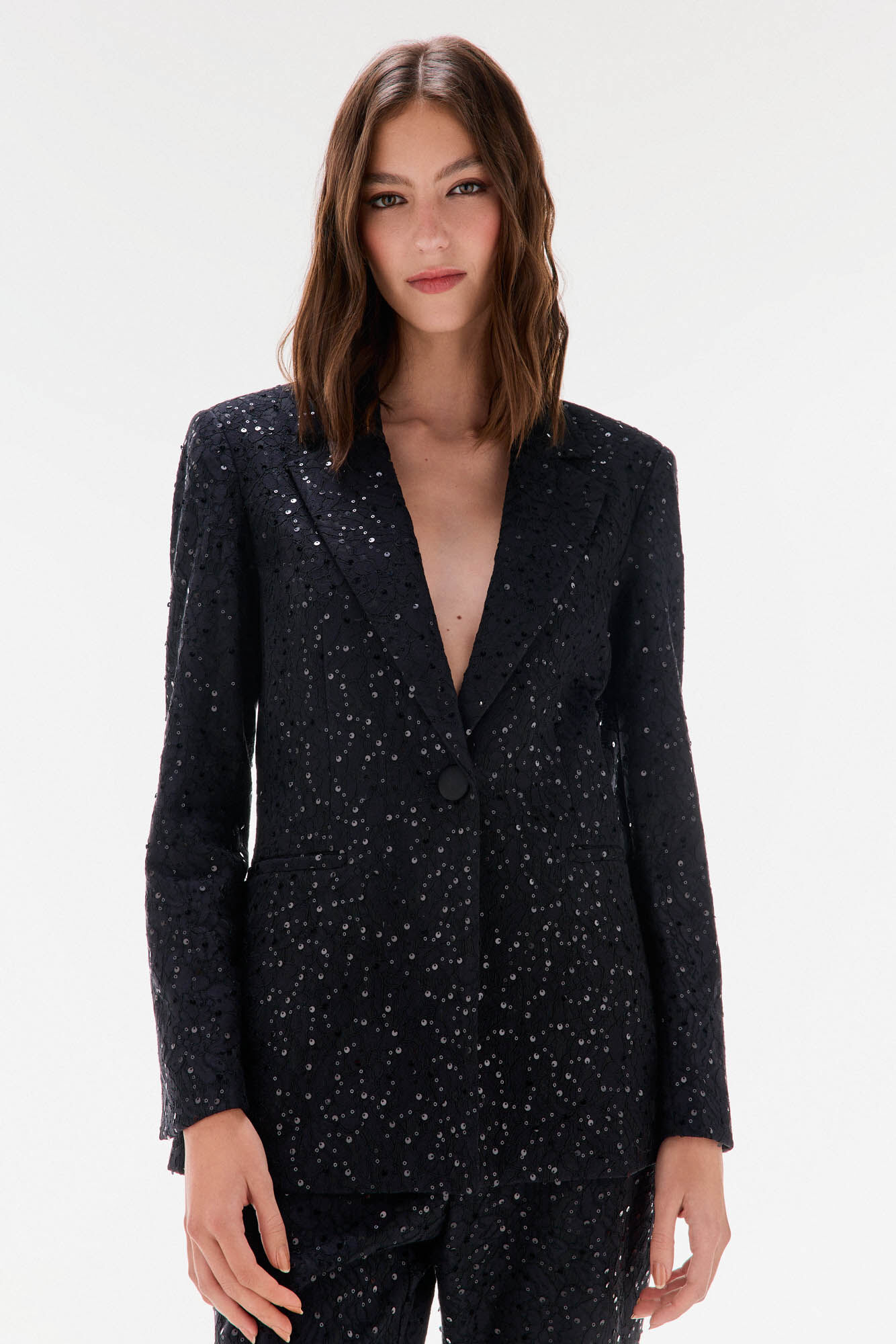 TFP by Tamara Falc&oacute; Sequin fitted blazer