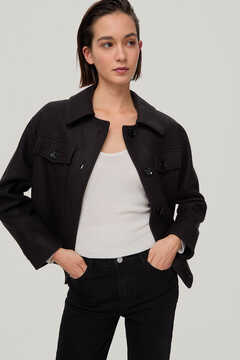 Pedro del Hierro Jacket with shirt collar Black