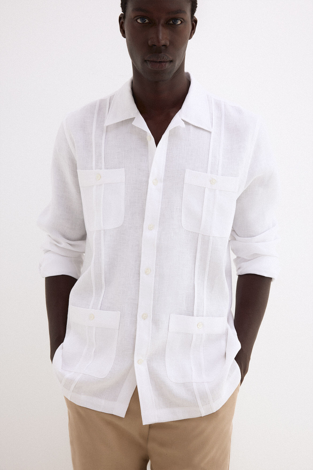 Pedro del Hierro Guayabera lino Blanco