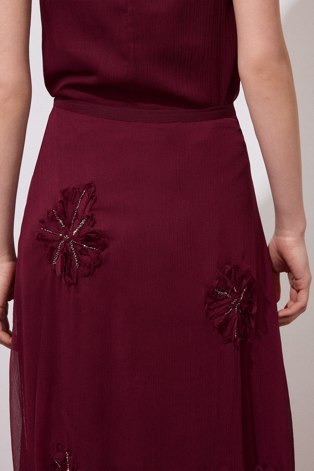 Pedro del Hierro Embroidered floral skirt Purple