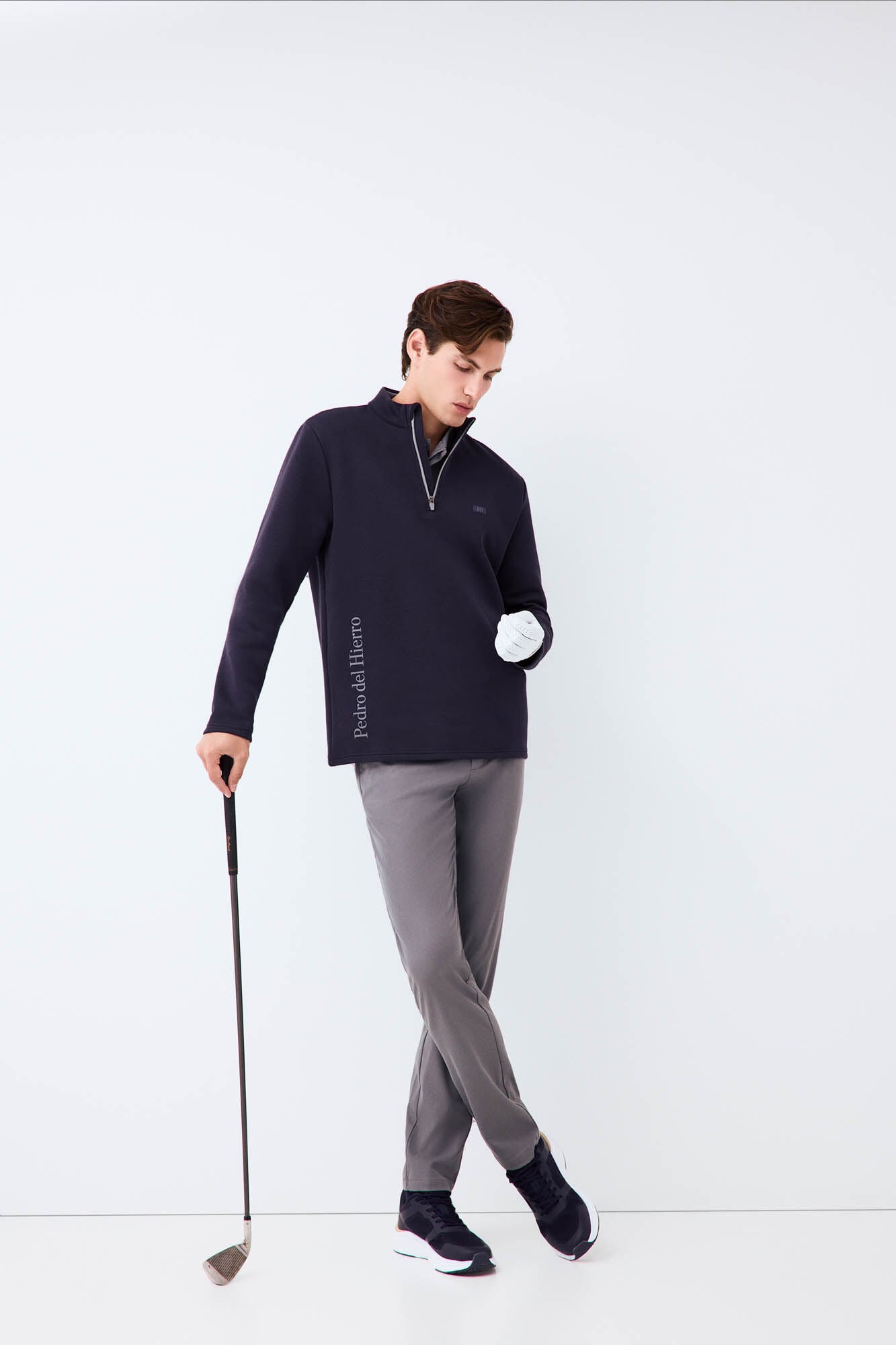 Pedro del Hierro Technical Golf funnel neck sweatshirt Blue