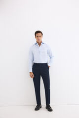 Pedro del Hierro Plain non-iron stain-resistant dress shirt Blue