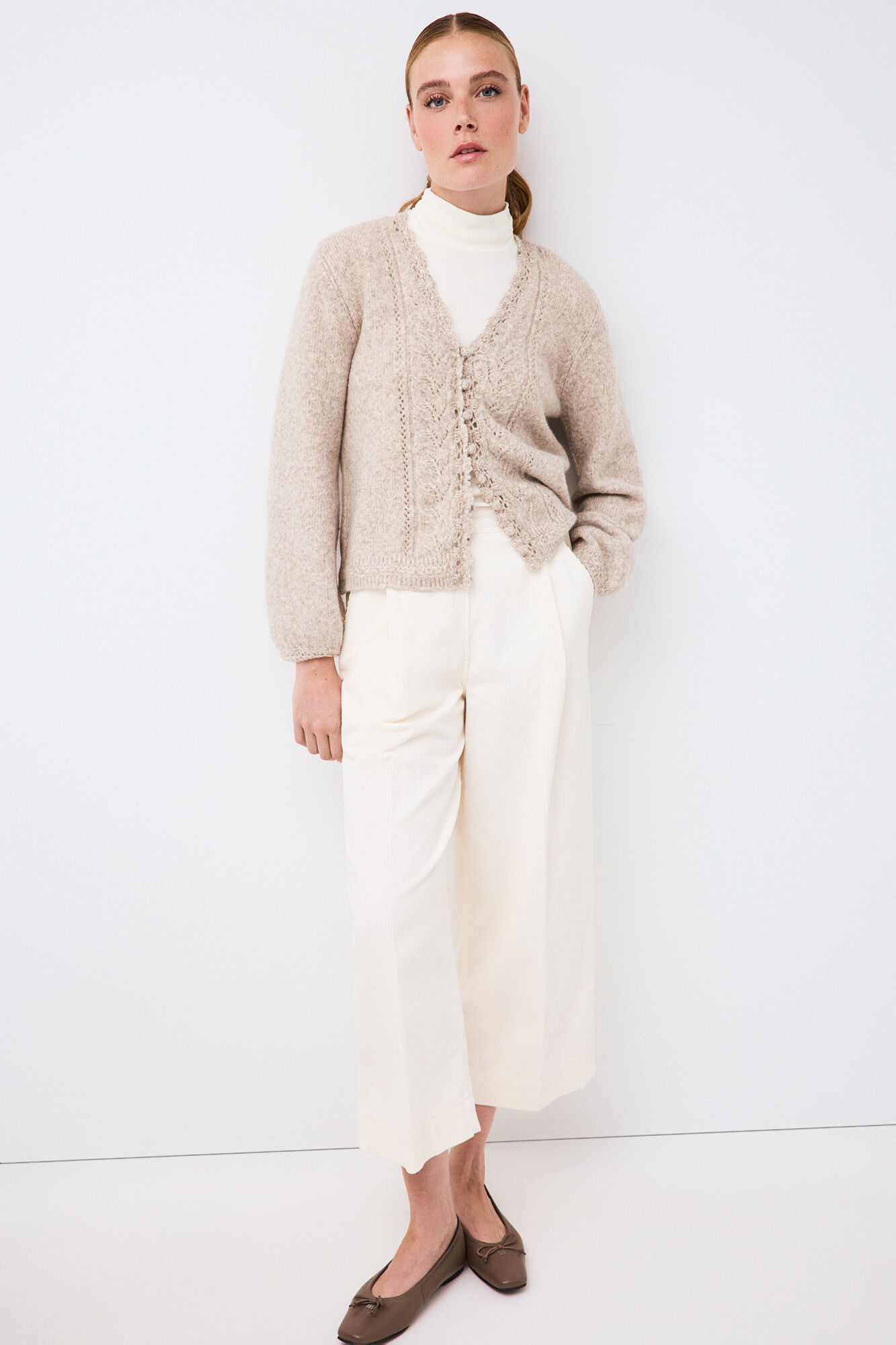 Pedro del Hierro Crochet romantic jacket Beige