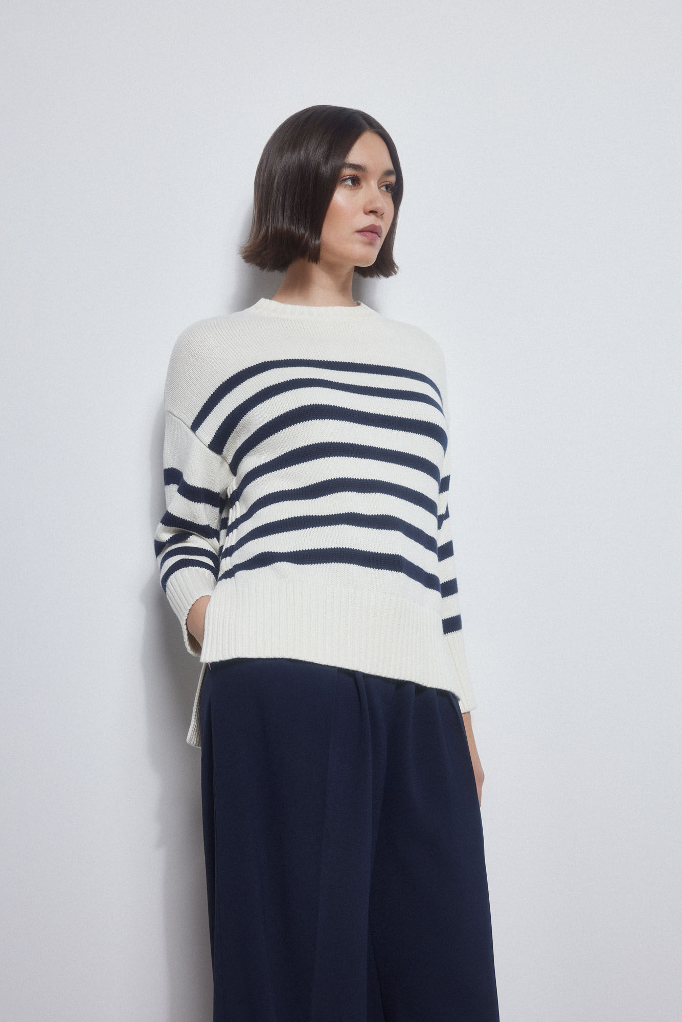 Pedro del Hierro Jersey oversize riscas bicolores Azul