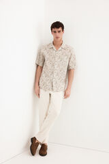 Pedro del Hierro Printed short sleeve shirt Beige
