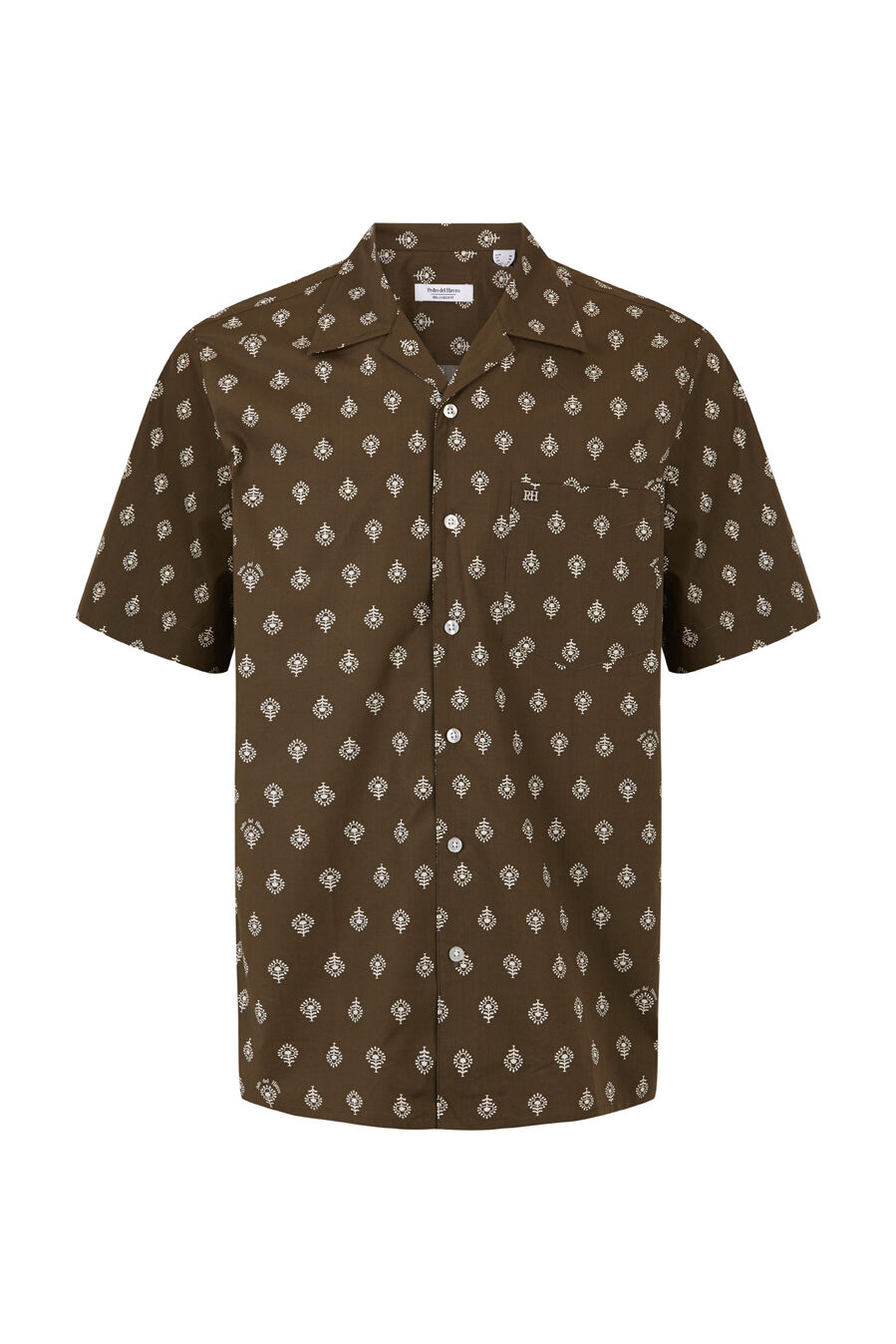 Pedro del Hierro Camisa estampada manga curta Verde
