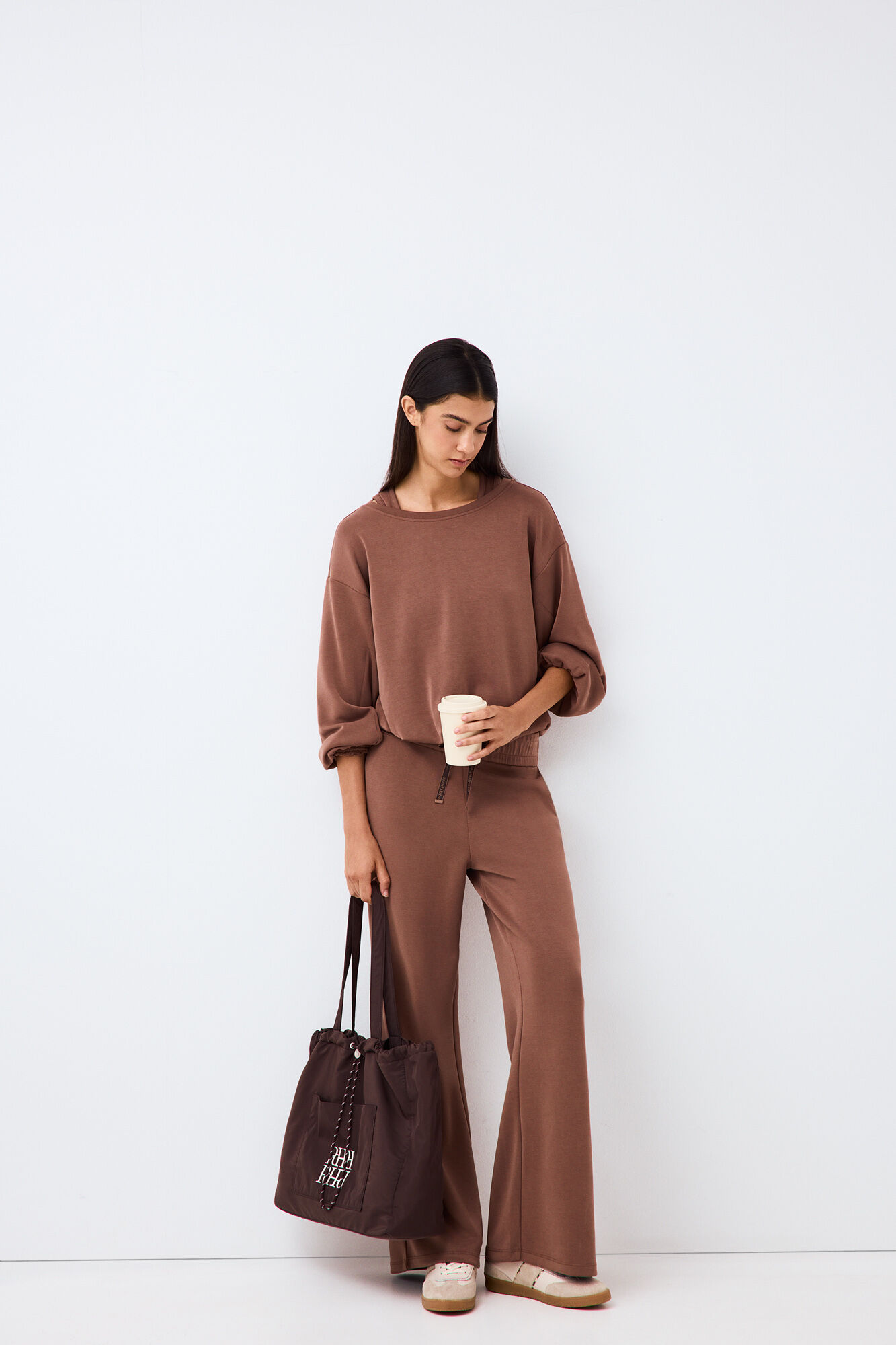 Pedro del Hierro Soft touch double sweatshirt Brown
