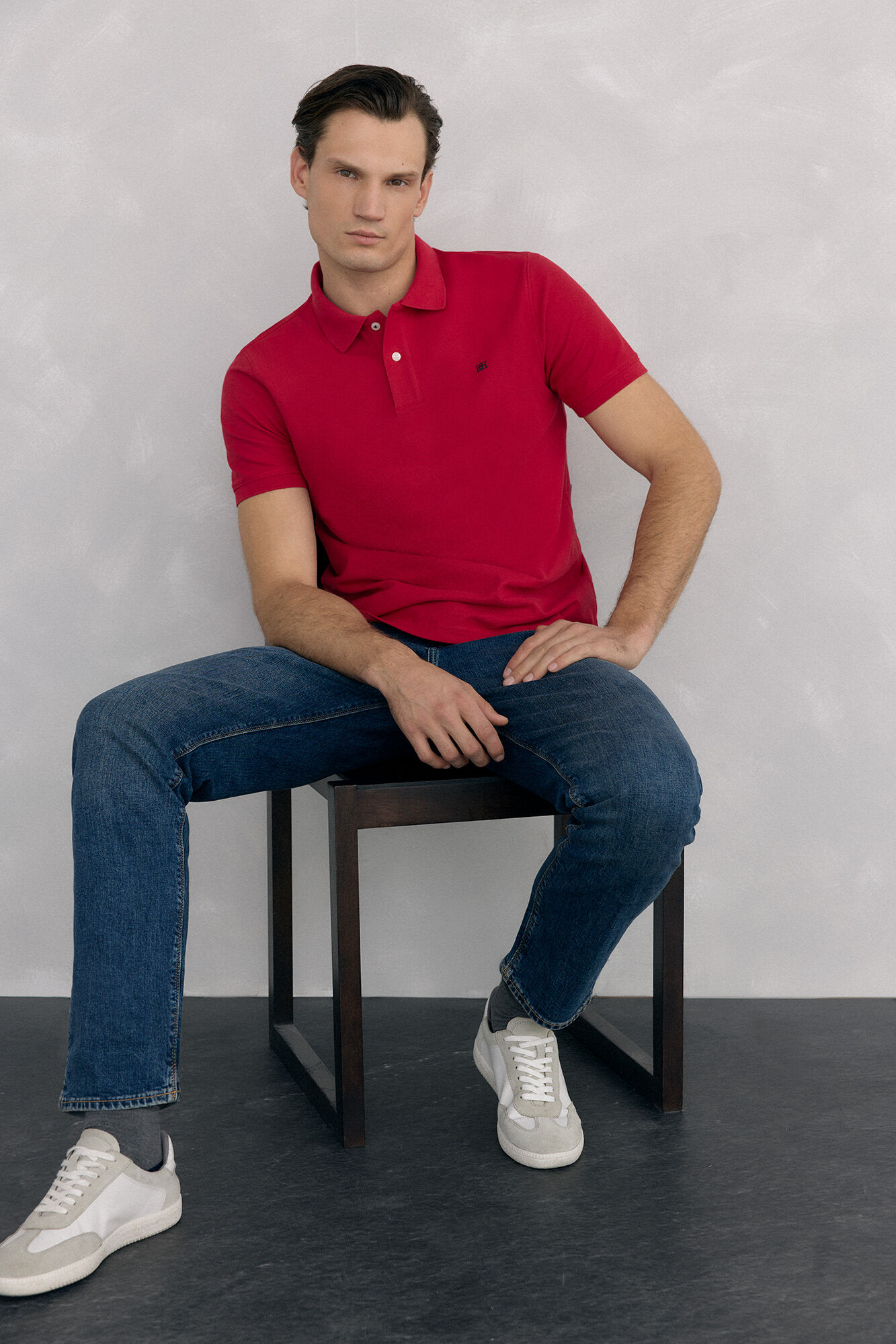 Pedro del Hierro Basic piqu&eacute; polo shirt Red
