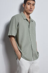 Pedro del Hierro Camisa camp collar manga corta Green