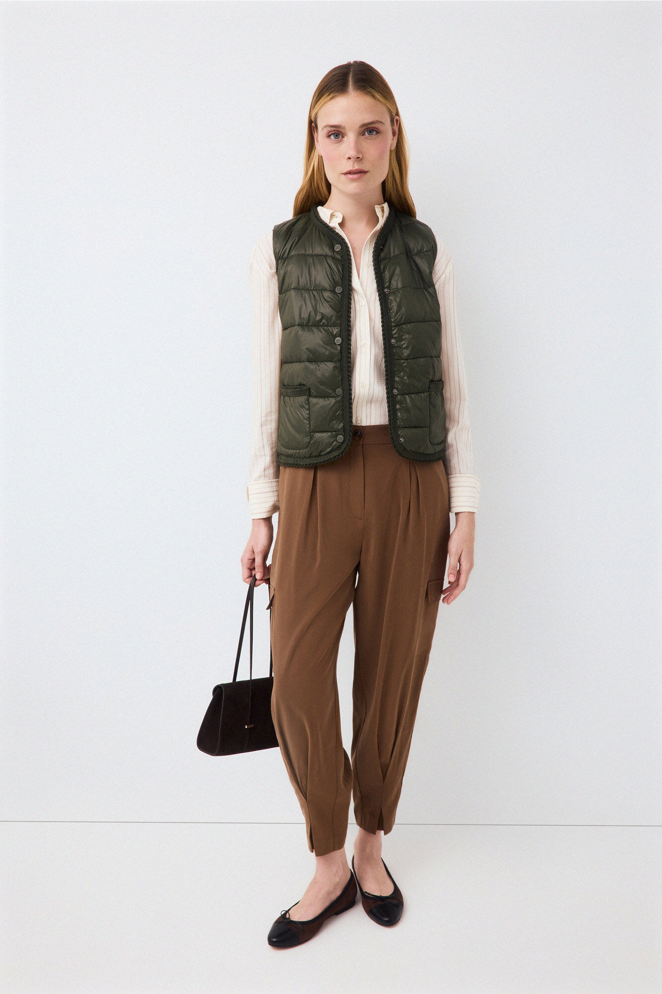 Pedro del Hierro Plain puffer gilet Green