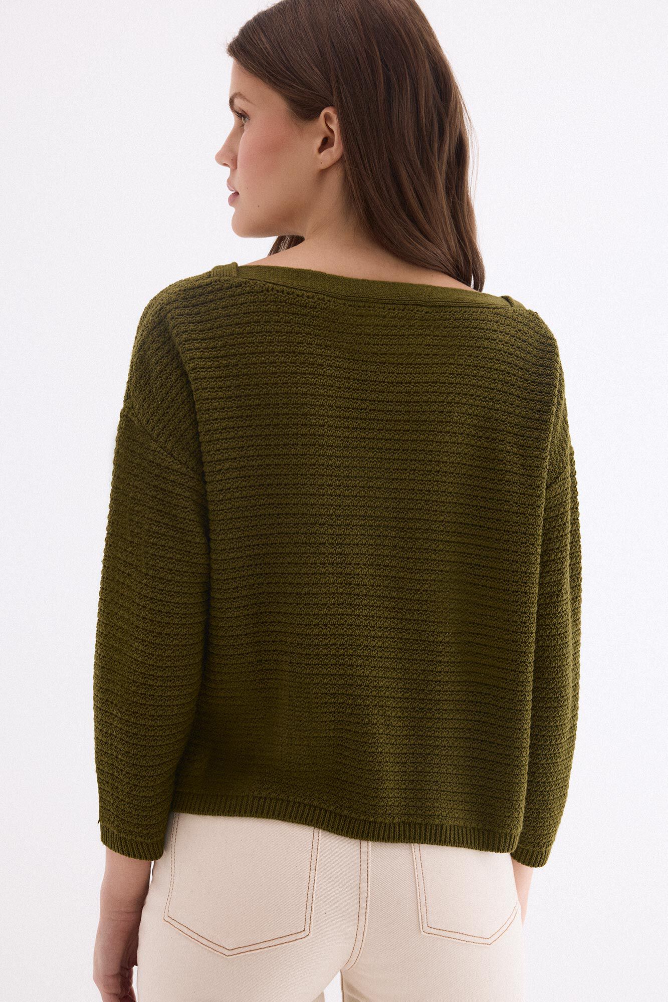 Pedro del Hierro Textured jersey-knit top Green