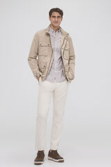 Pedro del Hierro Camisa non iron + antimanchas lisa Beige