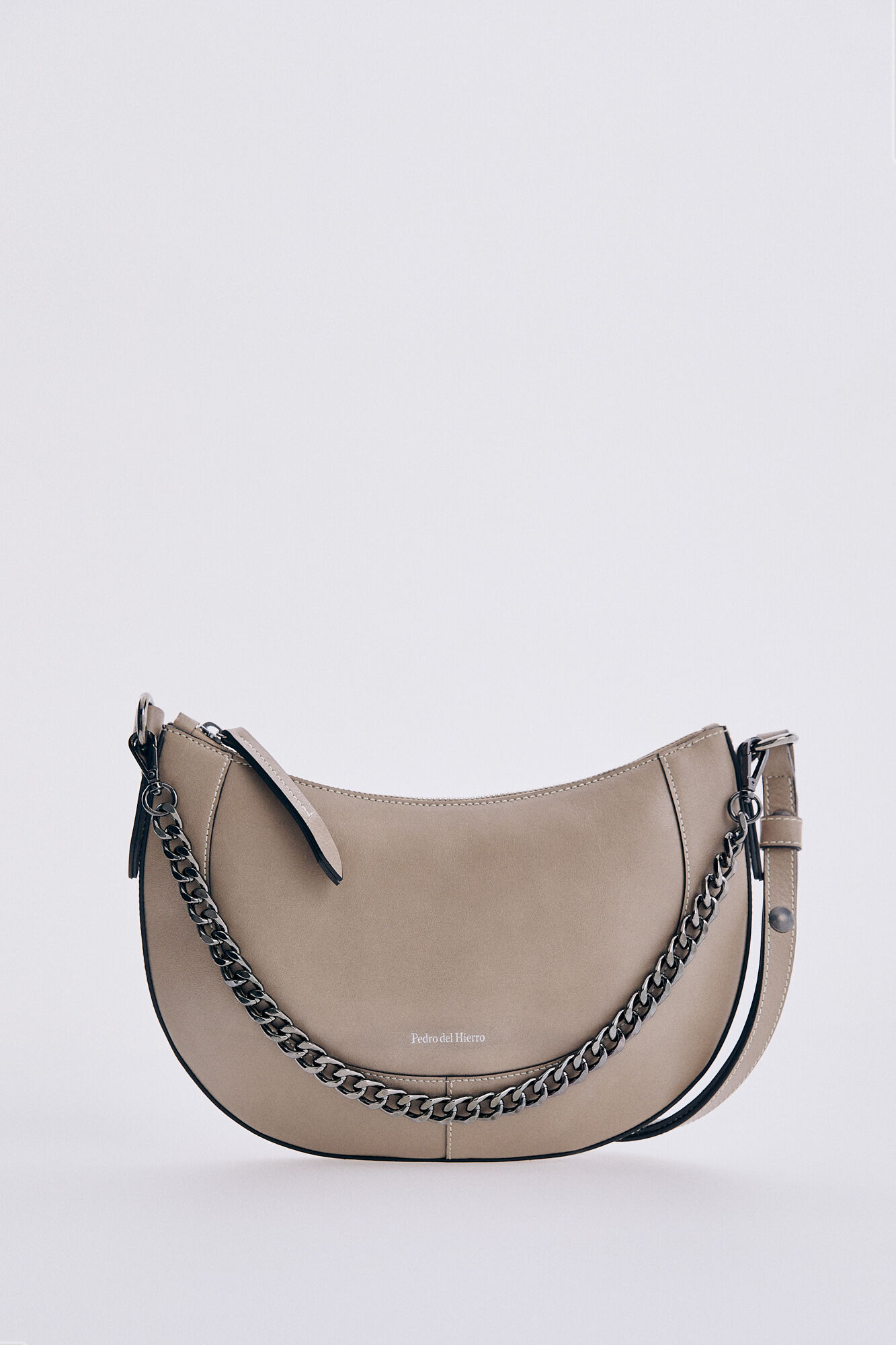 Pedro del Hierro Bolso baguette de piel Gris