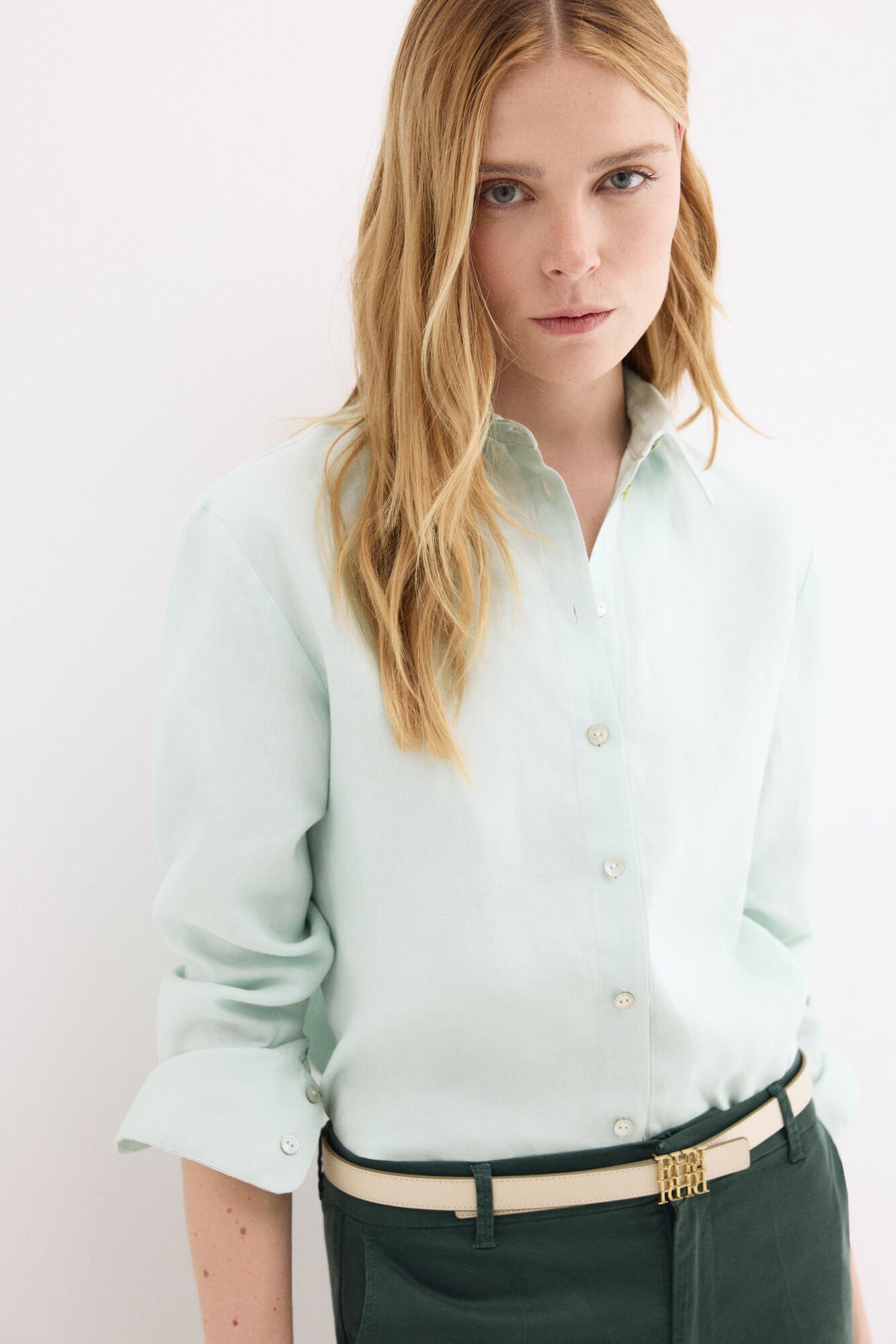 Pedro del Hierro Camisa lino manga larga