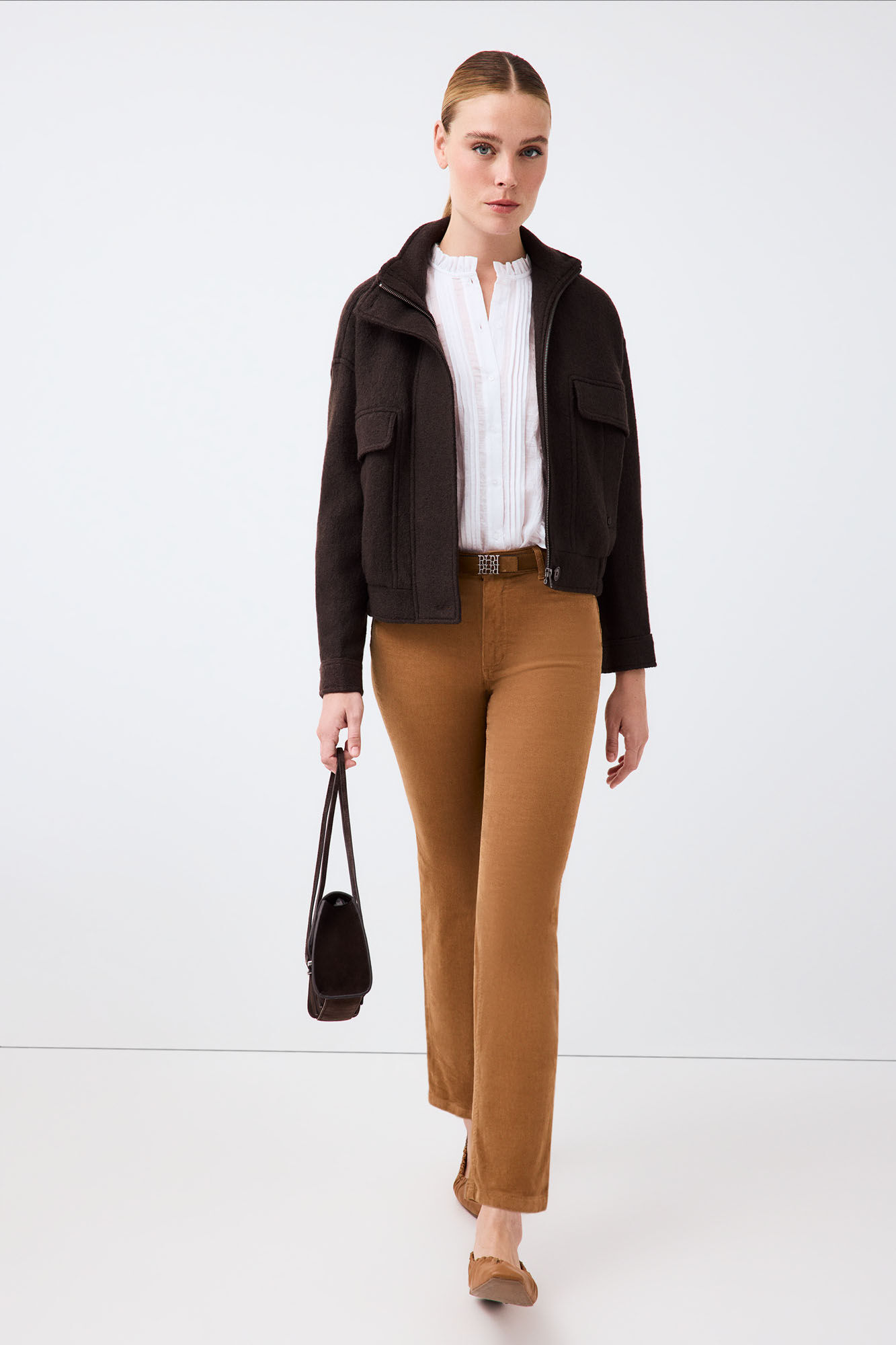 Pedro del Hierro Corduroy push-up straight trousers