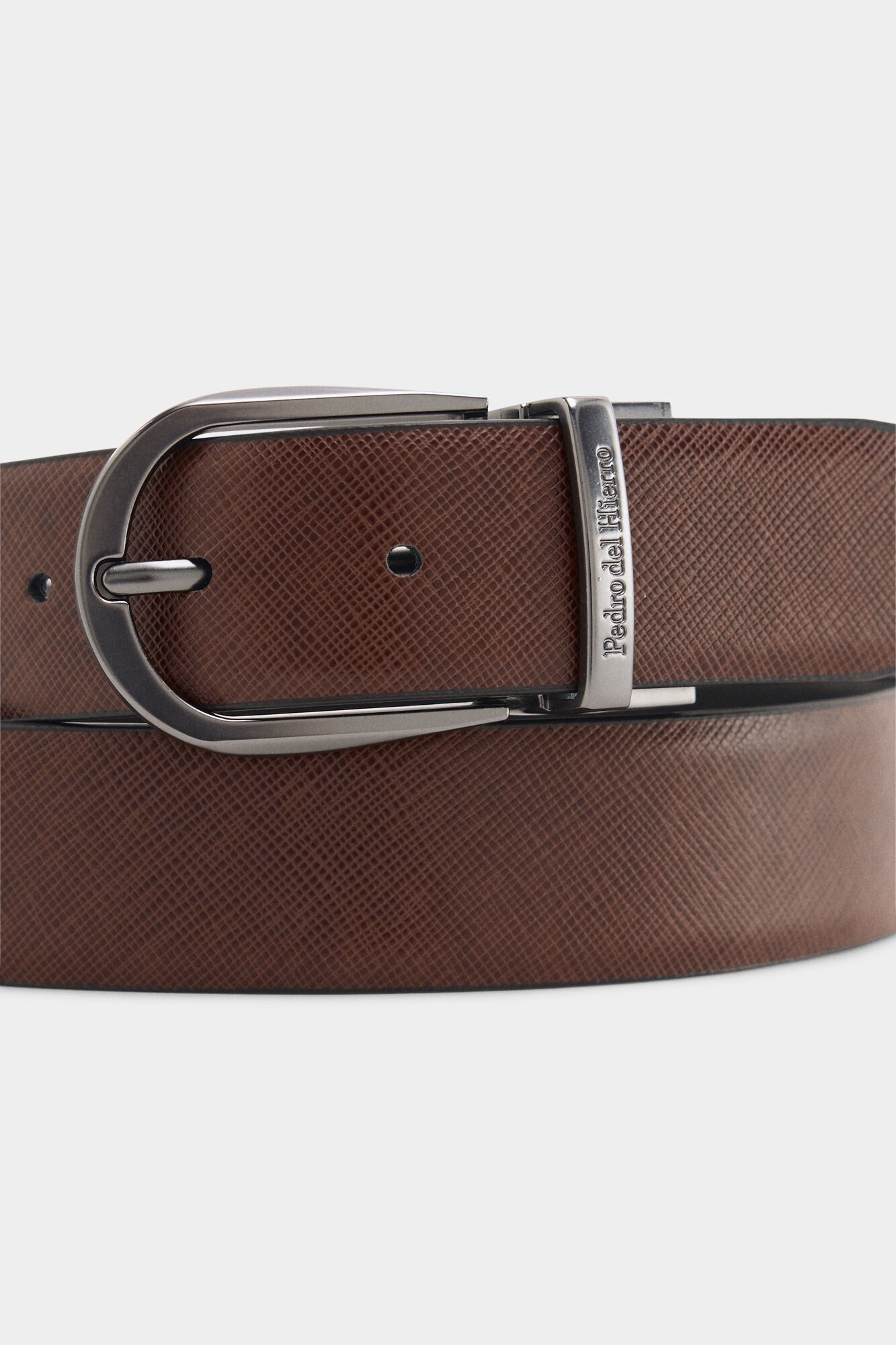 Pedro del Hierro Reversible leather dress belt Black