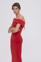 Pedro del Hierro Vestido bodycon off shoulders Rojo