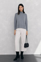 Pedro del Hierro wool neck sweater with center seam Grey