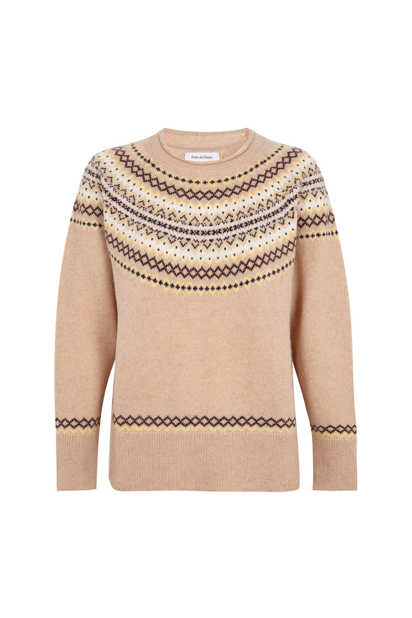 Pedro del Hierro Jersey jacquard greca Marr&oacute;n