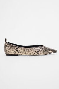 Pedro del Hierro Leather snake print ballet flats