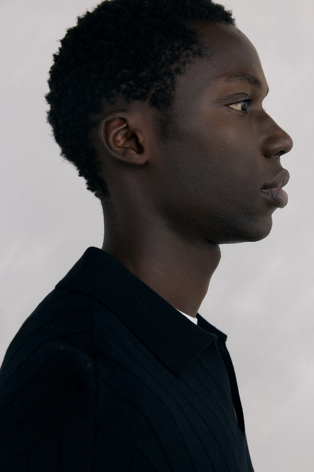 Pedro del Hierro Premium structured cotton silk cashmere jersey Black