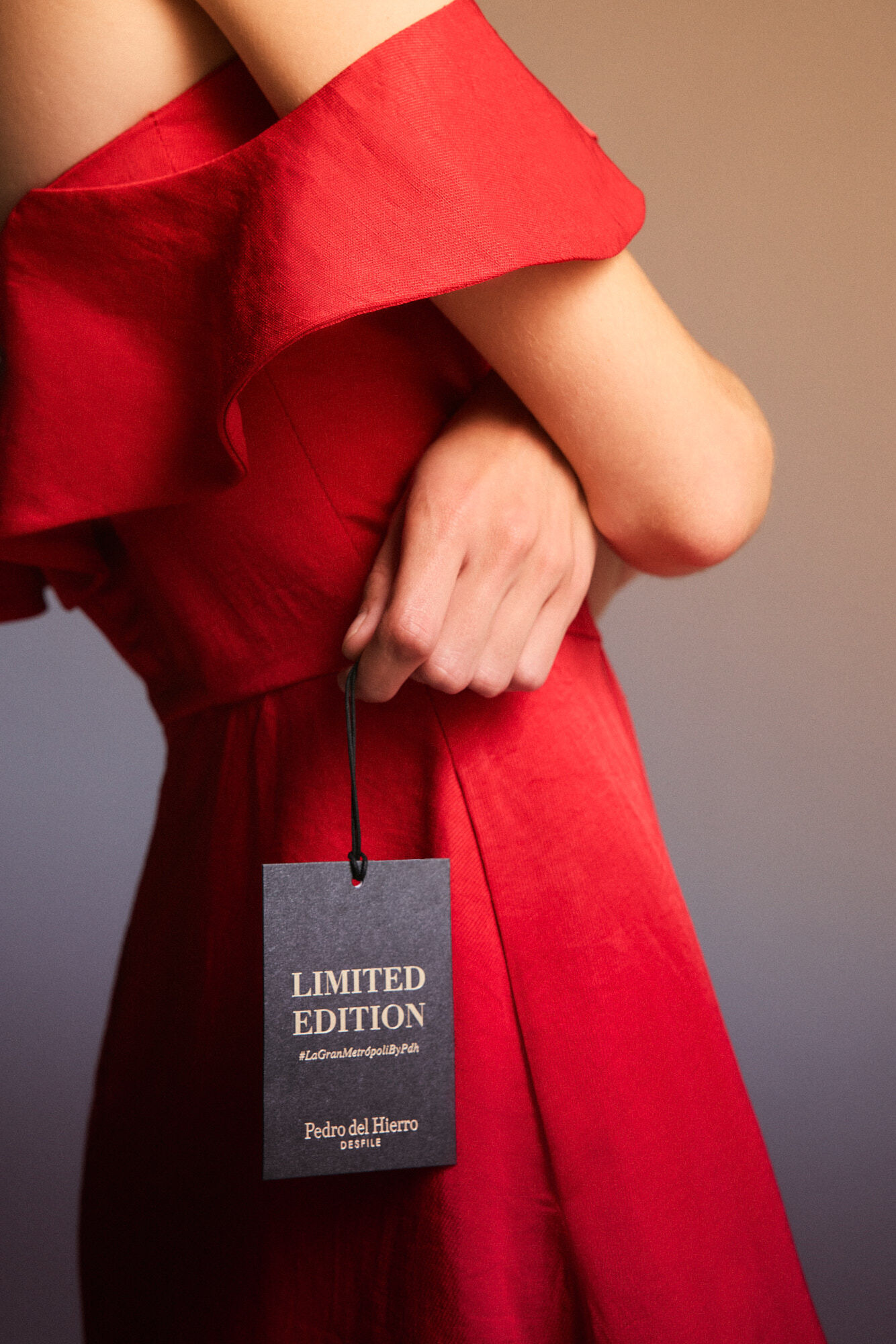 Pedro del Hierro Vestido midi em tecido com estrutura Vermelho