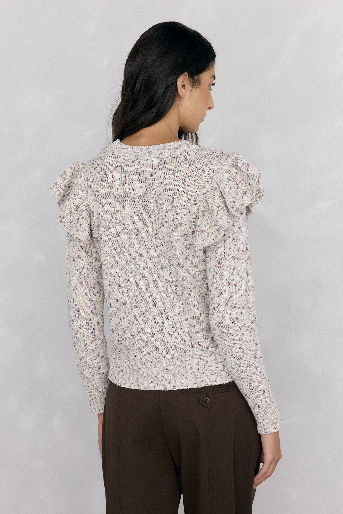 Pedro del Hierro multicoloured fantasy ruffle jersey Beige