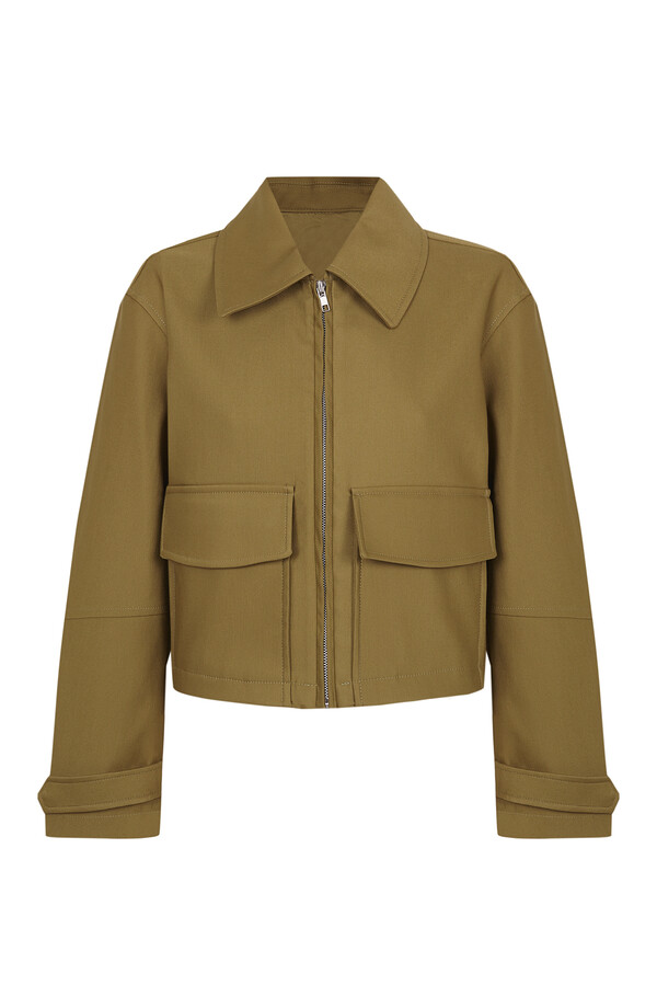 Pedro del Hierro Short jacket with patch pockets Green