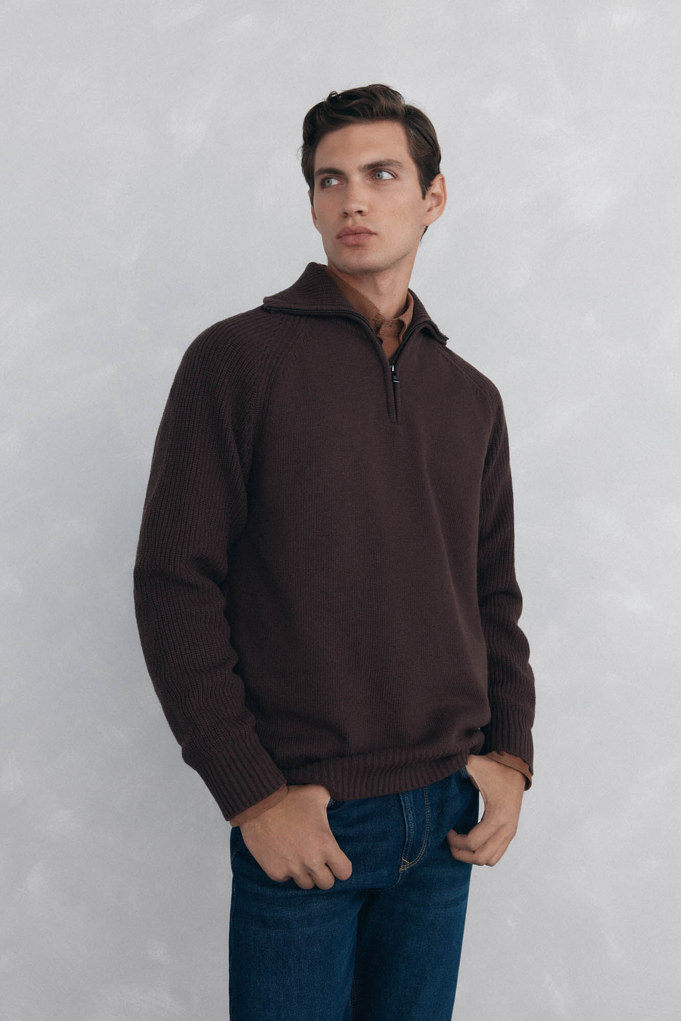 Pedro del Hierro Vespa neck sweater Brown