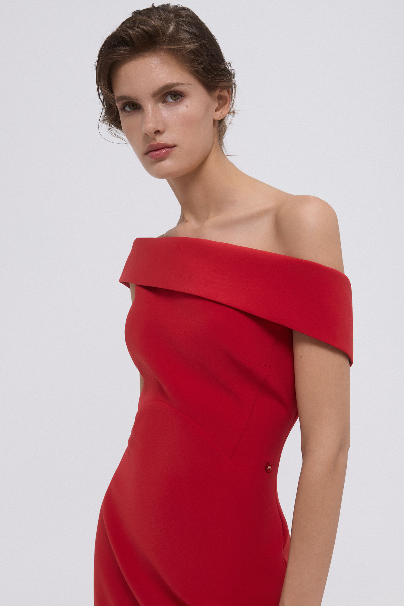 Pedro del Hierro Vestido bodycon off shoulders Vermelho