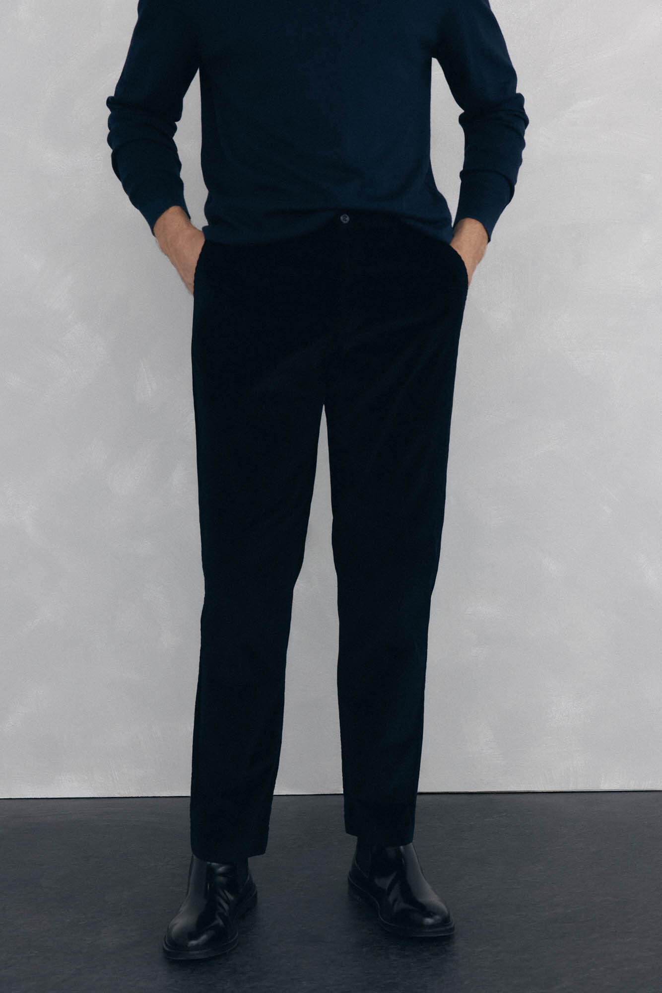 Pedro del Hierro Cal&ccedil;a Chino de veludo grossa de regular fit Azul