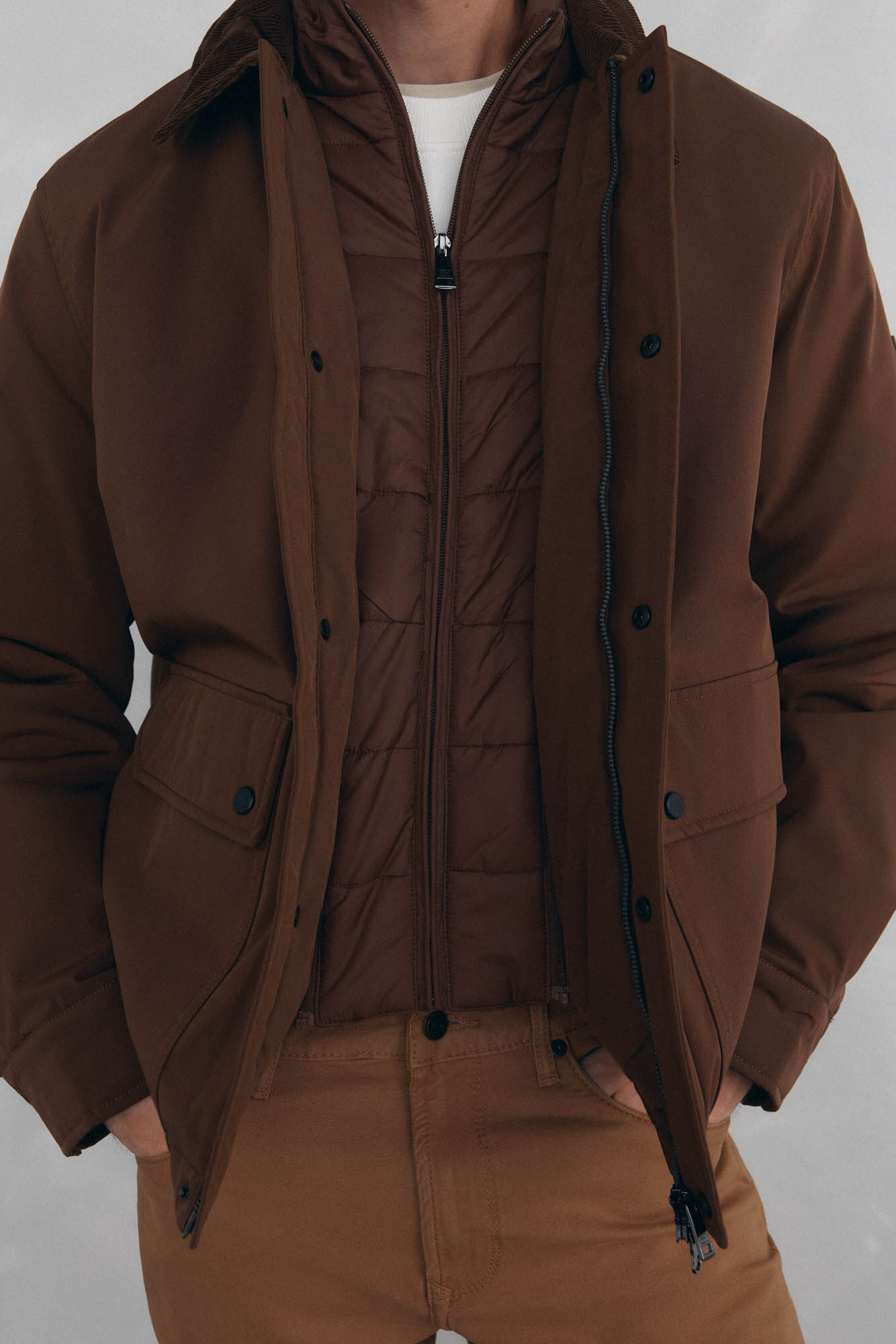 Pedro del Hierro Jacket with leaf neck Brown